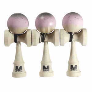 Kendama rosa y marrón  – Pintada a mano con  nuevo acabado Gomu Clear