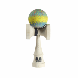 Kendama  NEBULA Amarillo y Azul – Pintado a mano con  nuevo acabado Gomu Clear