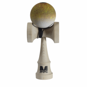 Kendama  NEBULA Amarillo y Blanco  – Pintado a mano con  nuevo acabado Gomu Clear