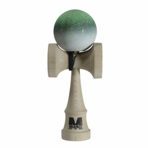 Kendama  NEBULA Verde, Blanco y Negro   – Pintado a mano con  nuevo acabado Gomu Clear