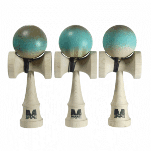 Kendama Azul y marrón – Pintada a mano con  nuevo acabado Gomu Clear
