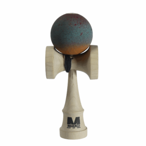 Kendama  NEBULA Naranja ,Azul y rojo   – Pintado a mano con  nuevo acabado Gomu Clear