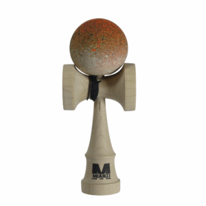 Kendama  NEBULA Naranja ,Blanco   – Pintado a mano con  nuevo acabado Gomu Clear