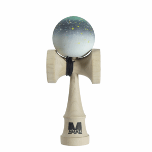 Kendama  NEBULA Blanco , Negro y azul  – Pintada a mano con  nuevo acabado Gomu Clear