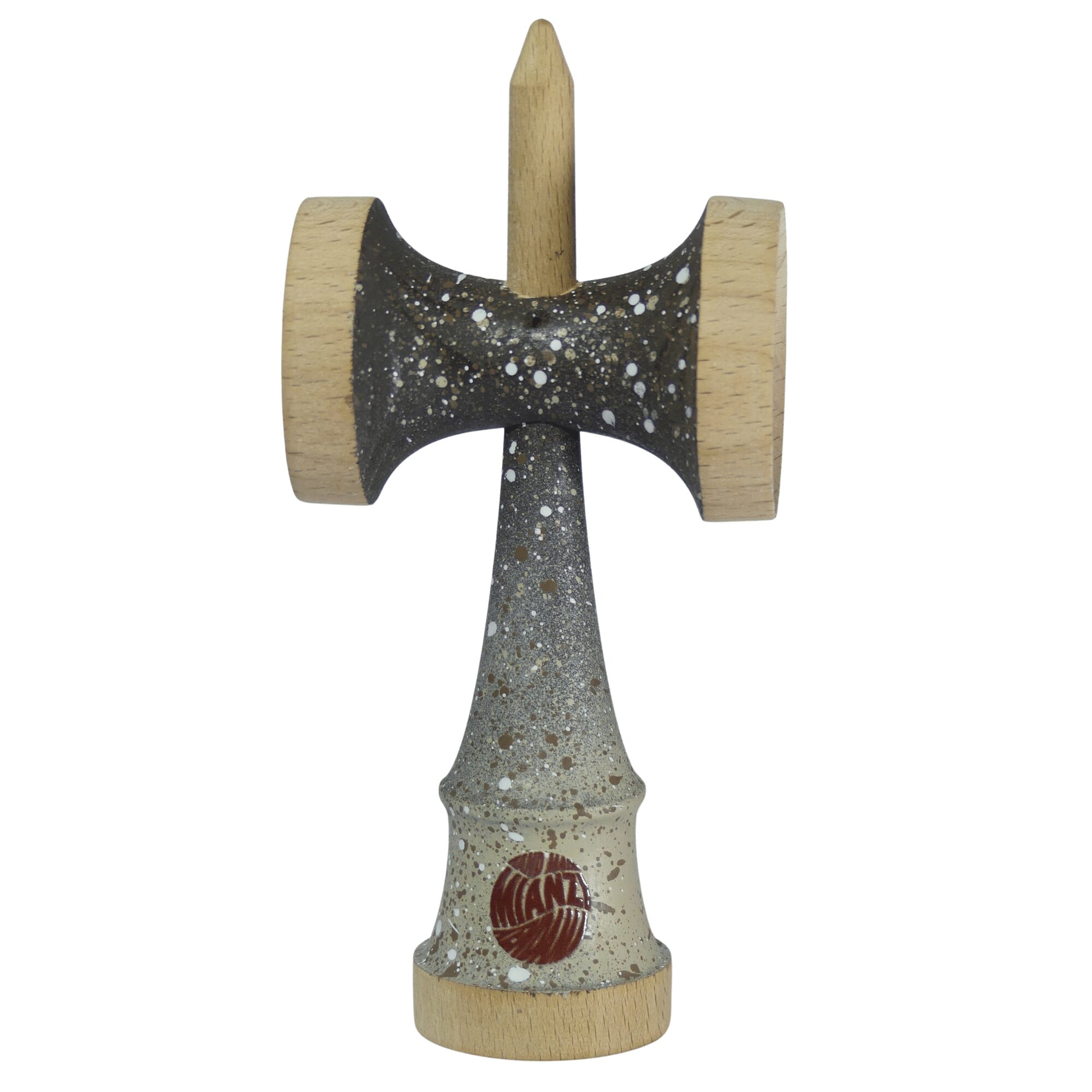 Nebula Ken Marrón – Ken de Kendama Pintado a Mano · Second Shape – vista 3