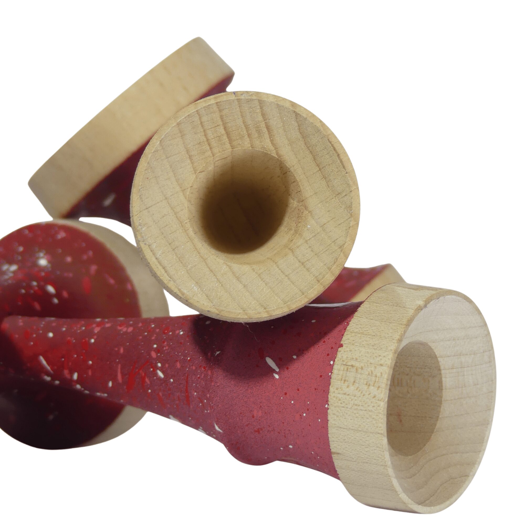 Nebula Ken Rojo – Ken de Kendama Pintado a Mano · Second Shape – vista 8