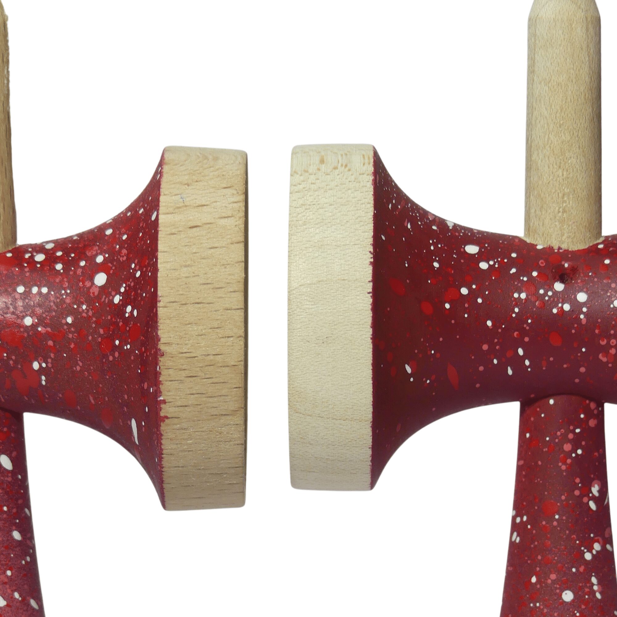 Nebula Ken Rojo – Ken de Kendama Pintado a Mano · Second Shape – vista 3