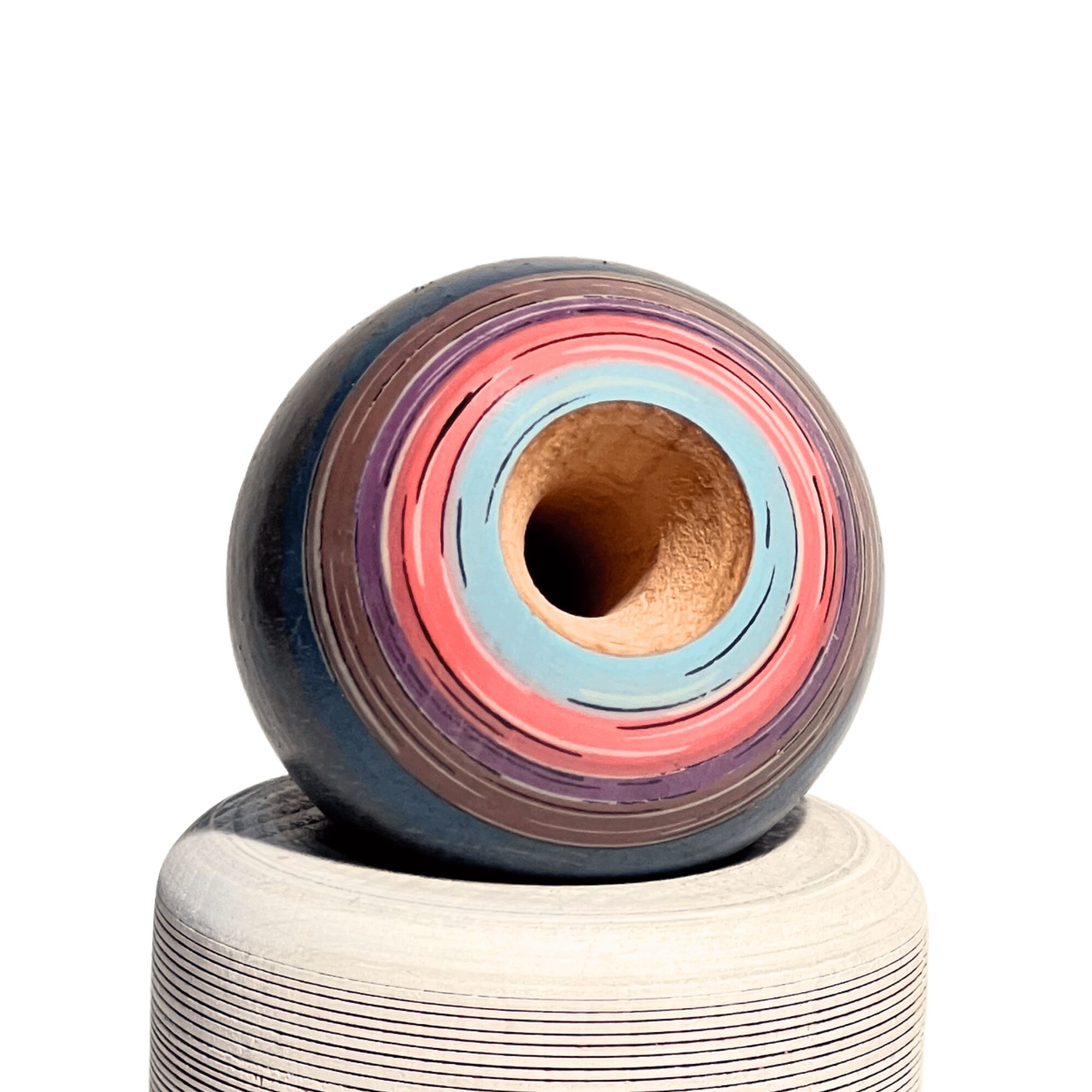 Kendama de Madera Pintado a Mano – Azul Salmón – vista 7