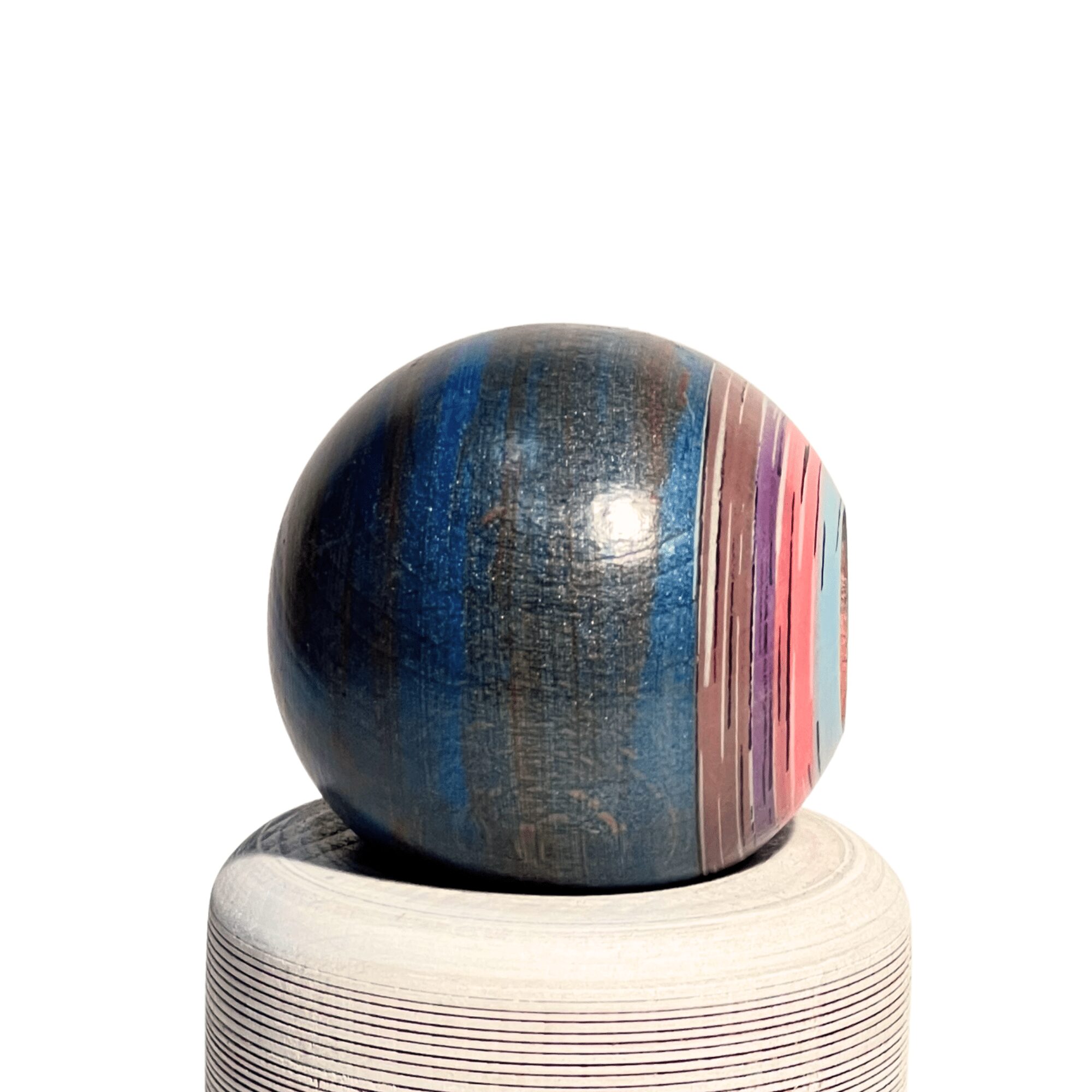 Kendama de Madera Pintado a Mano – Azul Salmón – vista 6