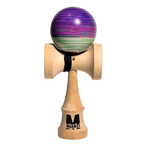 Kendama de Madera Pintado a Mano – Morado y Verde