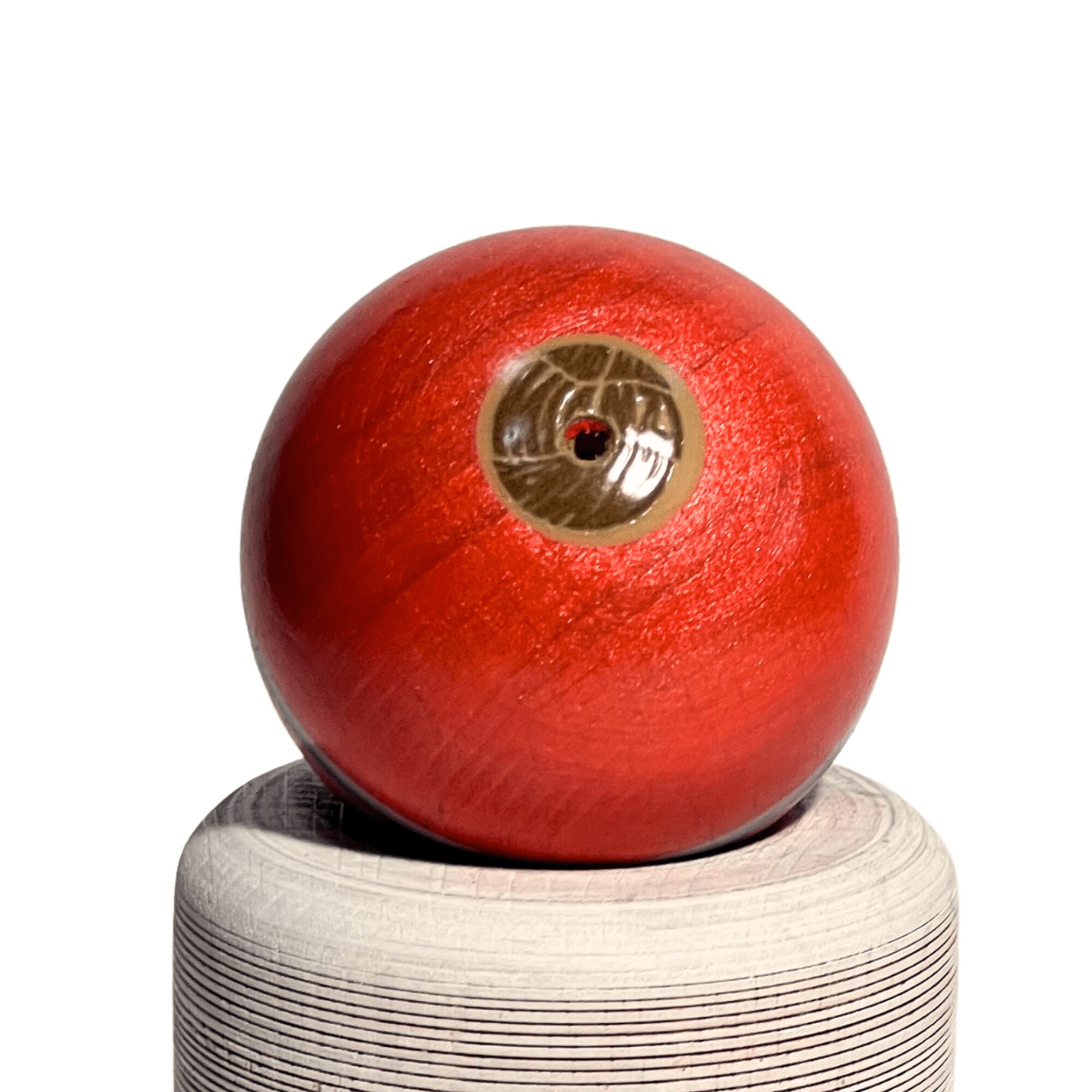 Kendama de Madera Pintado a Mano – Naranja y Lila – vista 6