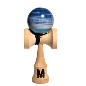Kendama de Madera Pintado a Mano – Azul lineal | Mianzi