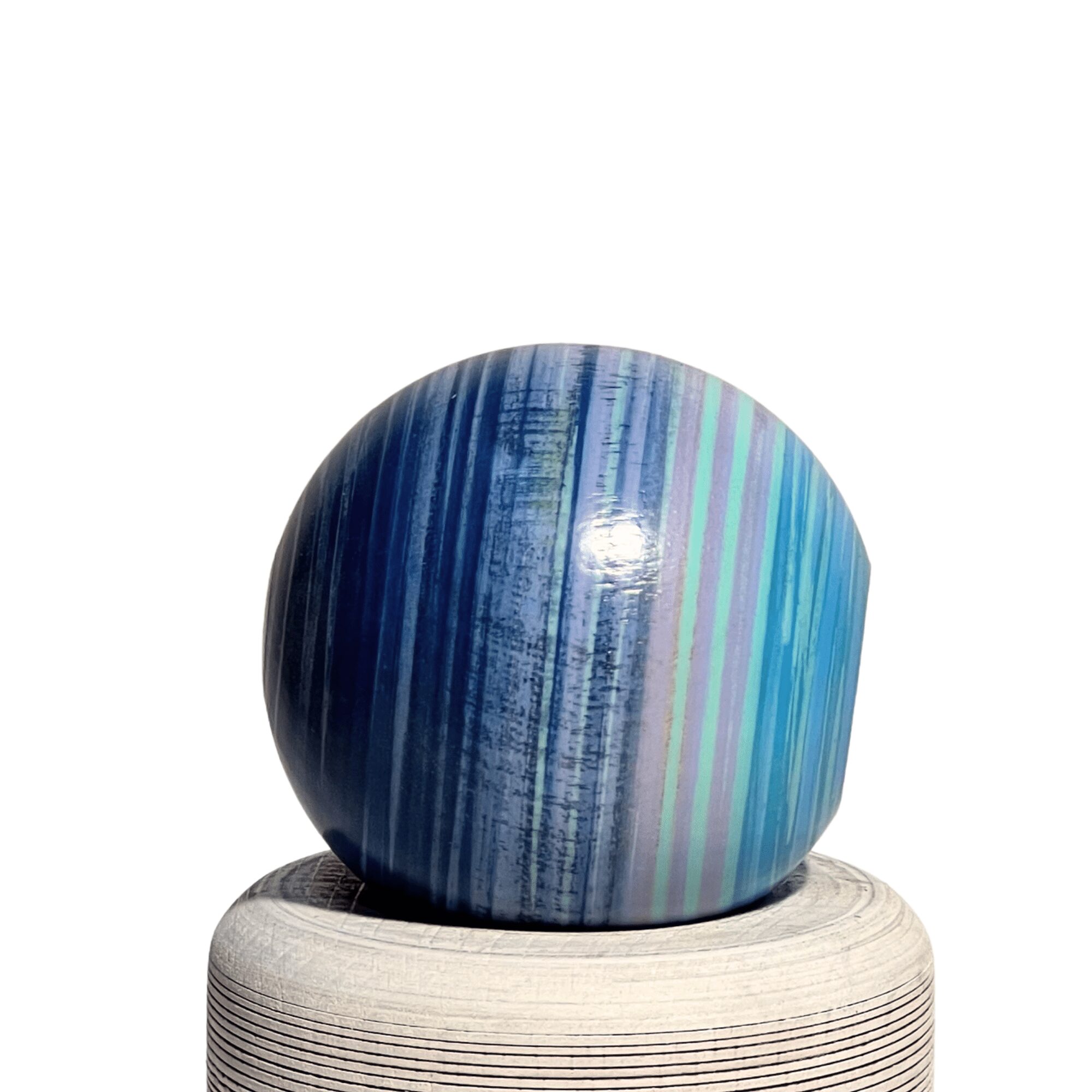 Kendama de Madera Pintado a Mano – Azul Lineal – vista 5