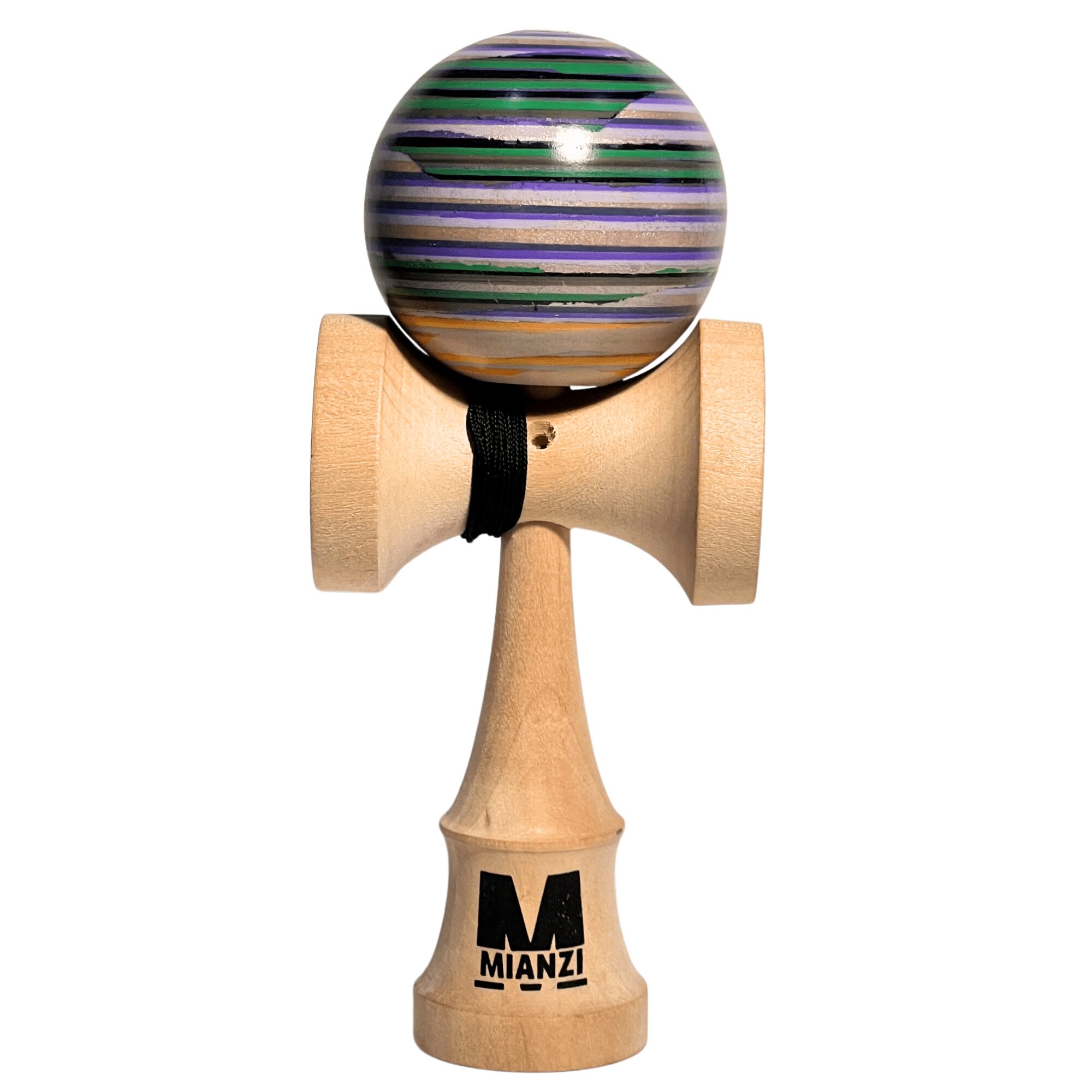 Kendama de Madera Pintado a Mano – Lila y Verde