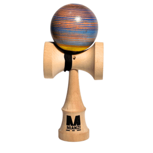 Kendama de Madera Pintado a Mano – Naranja Azul y amarillo| Mianzi (copia)