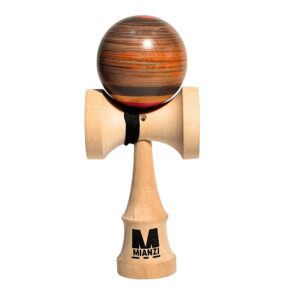 Kendama de Madera Pintado a Mano – Marrón y Rojo