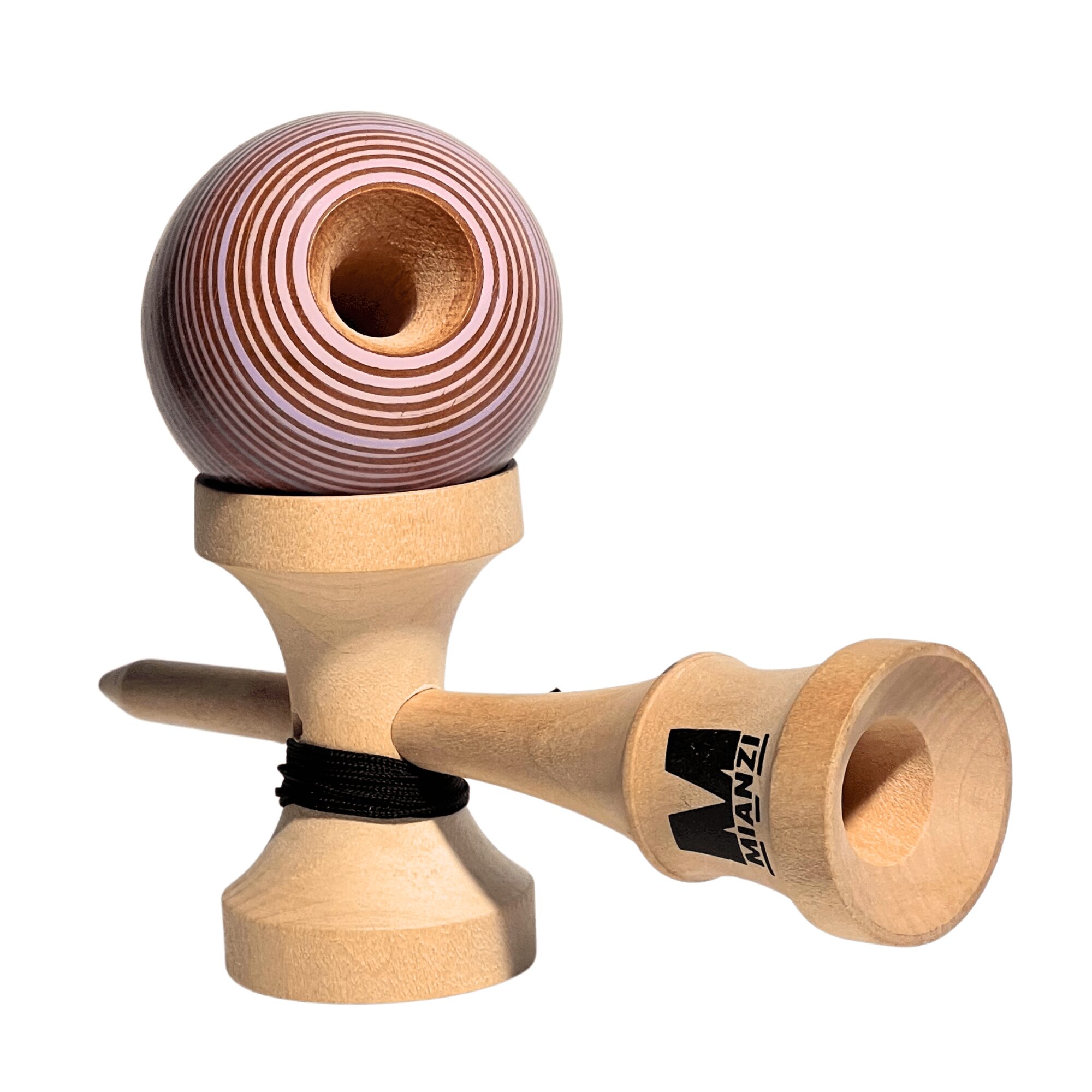 Kendama de Madera Pintado a Mano – Morado Lineal – vista 2