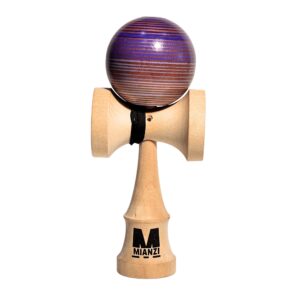 Kendama de Madera Pintado a Mano – Morado Lineal