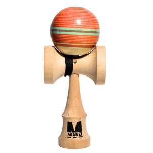 Kendama de Madera Pintado a Mano – Naranja y Amarillo