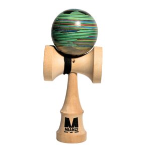 Kendama de Madera Pintado a Mano – Verde Lineal